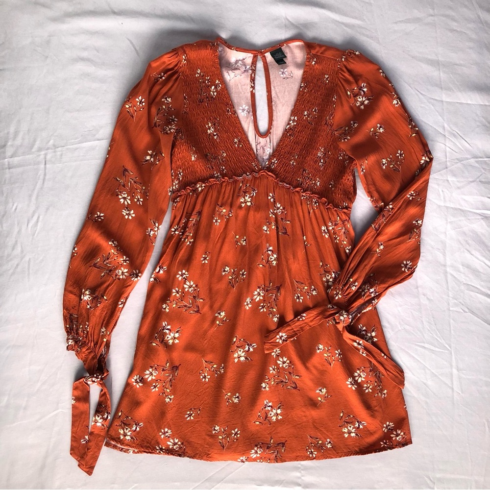 Wild Fable Floral Babydoll Dress‎ Womens Size Small Smocked Cottagecore Boho